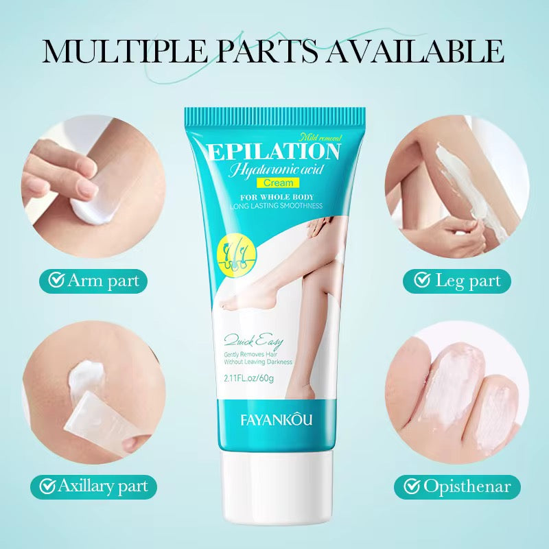Crème d’Épilation à l’Acide Hyaluronique – Peau Douce & Sans Douleur | FAYANKOU