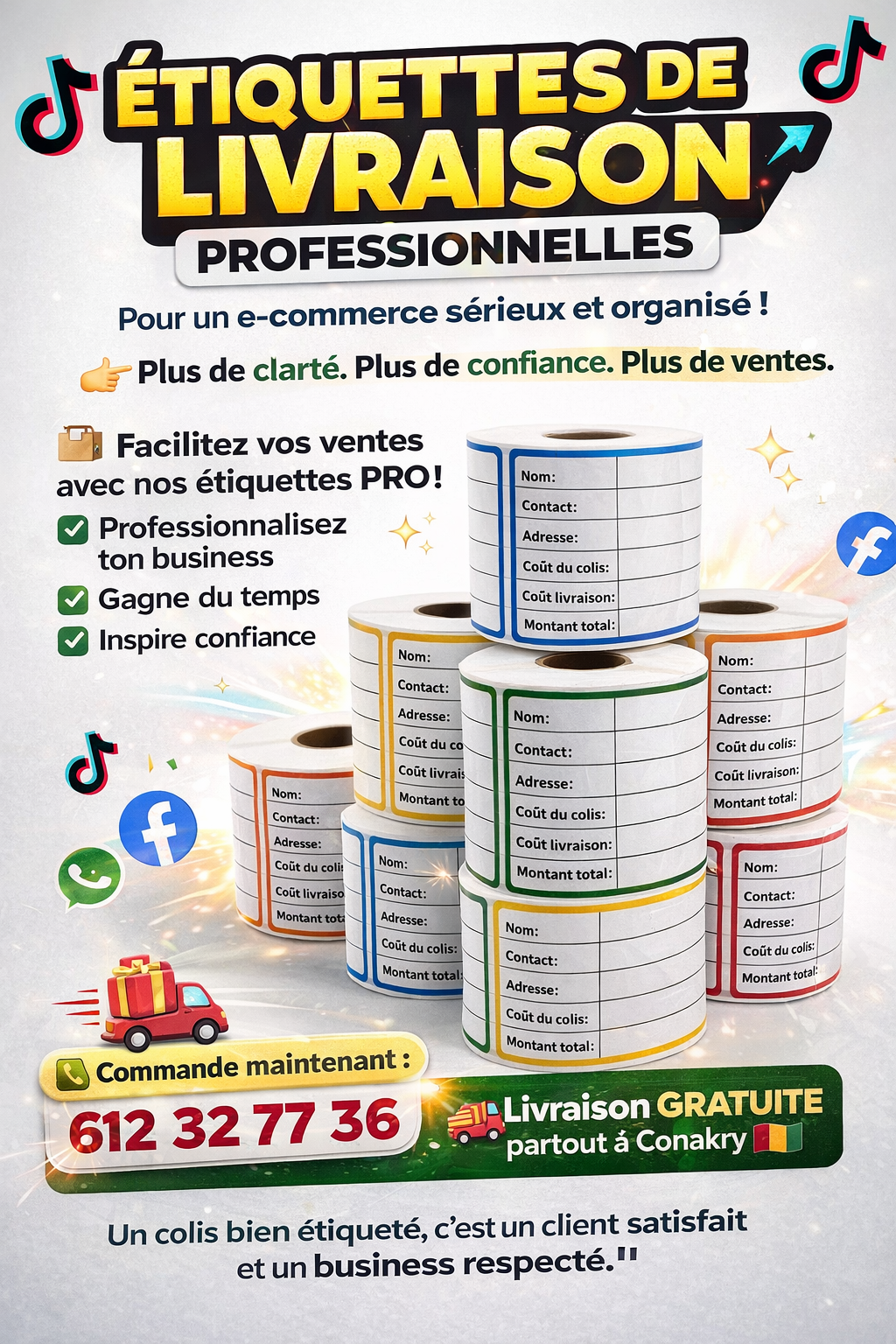 Étiquettes de Livraison Autocollantes Pro – Organisation Rapide & Livraison Sans Erreur