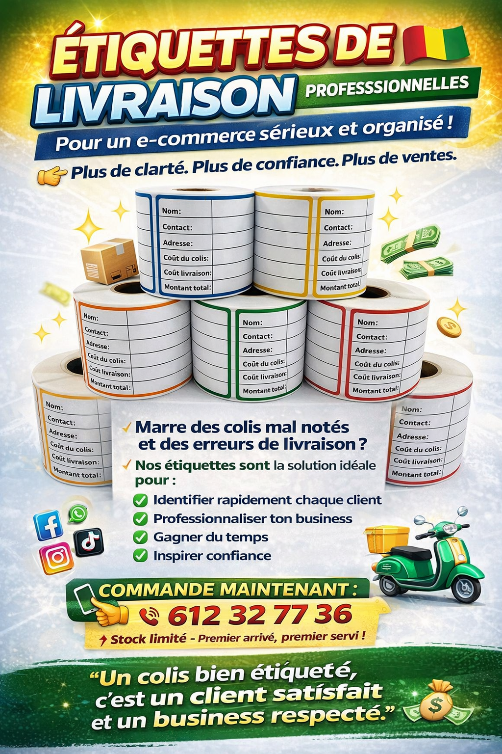 Étiquettes de Livraison Autocollantes Pro – Organisation Rapide & Livraison Sans Erreur