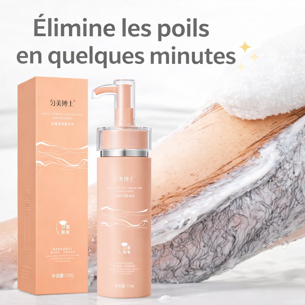 🌸 Éliminez les Poils Sans Douleur – Crème Dépilatoire Naturelle & Apaisante
